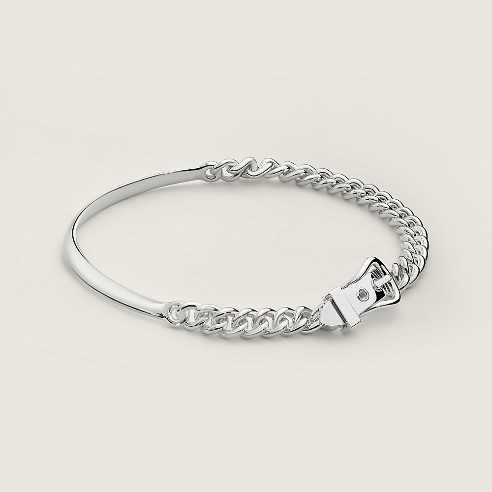 Boucle Sellier Inflexible necklace, large model - Silver | Hermès USA